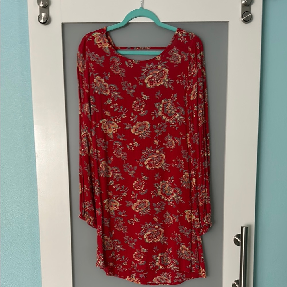 Floral Red Dress
